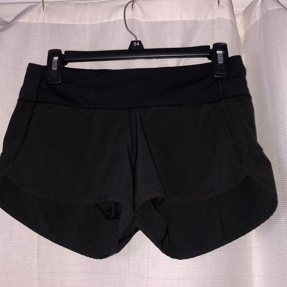 black lululemon speed short size 2